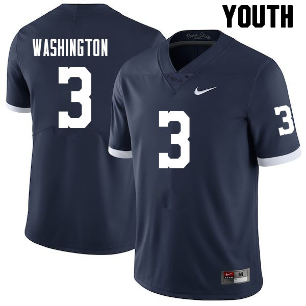 Youth #3 Parker Washington Penn State Nittany Lions College Football Jerseys Sale-Retro - Click Image to Close